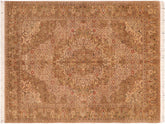 handmade Traditional Farahan Taupe Green Hand Knotted RECTANGLE 100% WOOL area rug 6x9